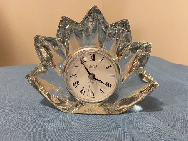 Vintage Mikasa Fleurisse German Desk Clock Japan Crystal