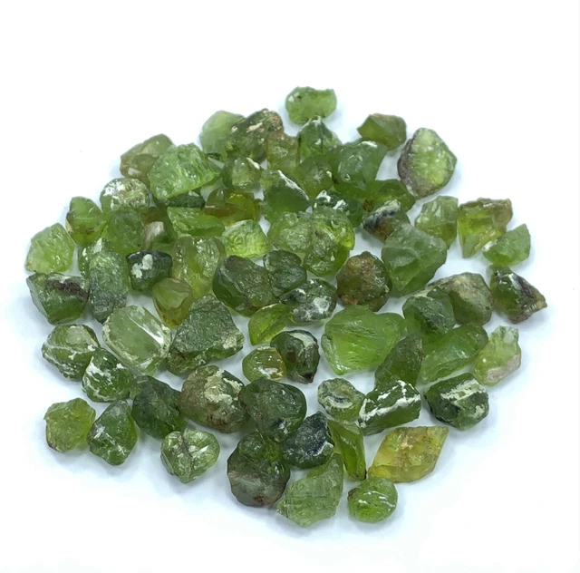 Natural Green Peridot Rough Crystals Lot From Supat Valley Pakistan 88gr