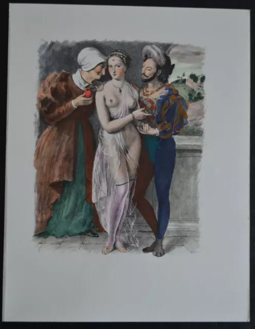 Lithographie Erotique Vers 1950 Femme Nue Erotisme Curiosa La Transaction