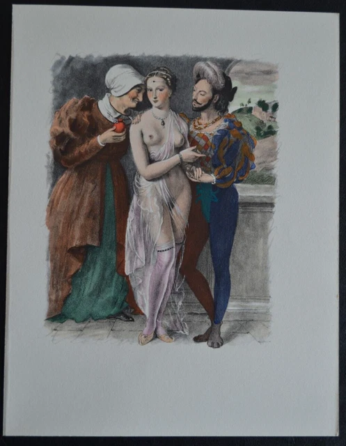 Lithographie Erotique Vers 1950 Femme Nue Erotisme Curiosa La Transaction