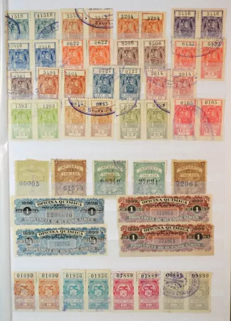 Argentina Early Revenue Stamps On 2 Sides Of Stock Card   (V49)