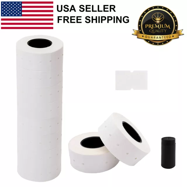 Motex White 1 Line 8,000 Blank Price and Date Gun Labels w 1 Ink Roll, MX-5500