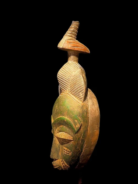 African Tribal Masks Vintage Wooden Carved Guro Baule Mask African Mask-1187