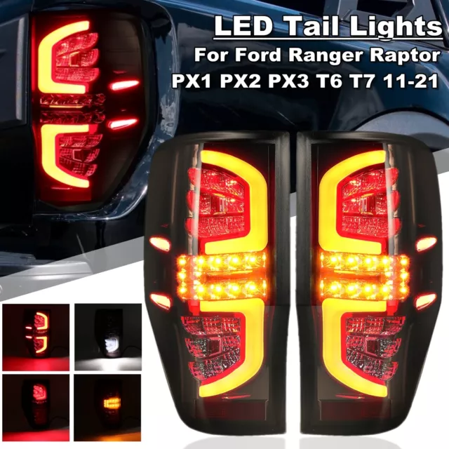 Par de luces traseras LED para Ford Ranger T6 T7 T8 PX XL XLS XLT Wildtrak 2011-2021