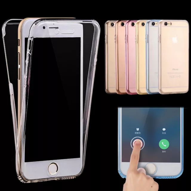 Funda 360º Tapa Delantera Para Iphone 7 4,7" Silicona Transparente Sin Puntos