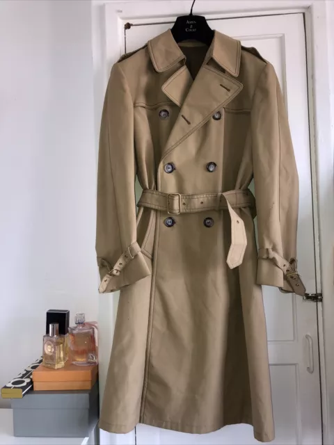 St Michael Trench coat 60s Vintage 50s M&S Beige Double breast Mac Coat 10-12