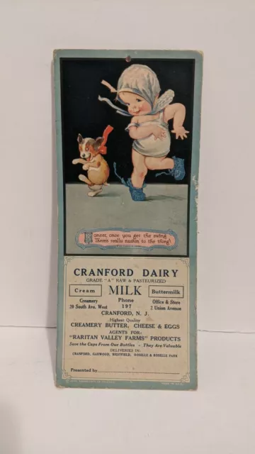 Vintage 1920s Dancing Baby and Dog Ad Charleston Cranford Dairy NJ Butter Eggs