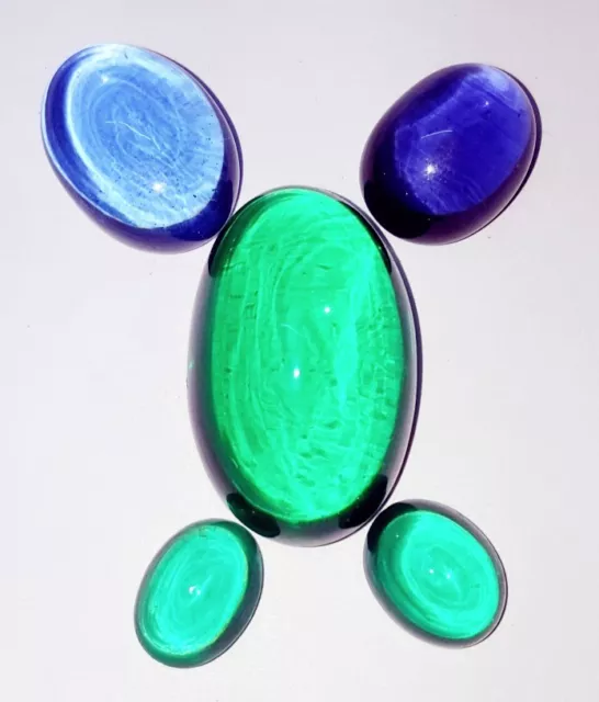 Loose Gemstone 139.87 Ct Chetan Emerald & Chetan Blue Sapphire 5 Pcs Lot Gems
