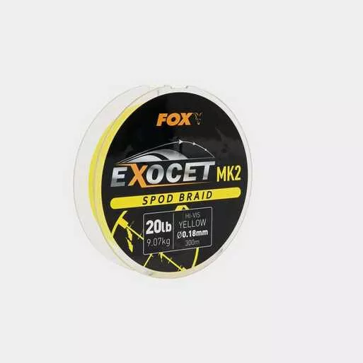 FOX Exocet MK2 Spod Braid 20lb 0.18 Yellow Hi-Vis CBL013 NEW***