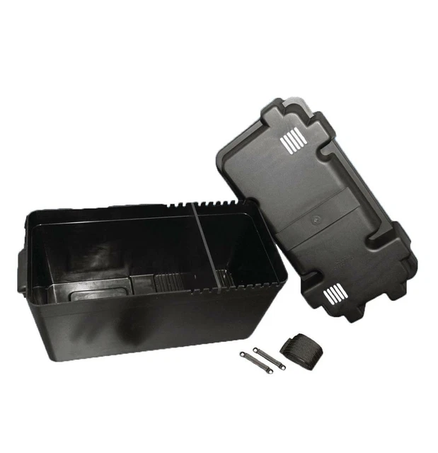 LARGE 110AH LEISURE Battery Box Enclosure Cover & Strap Motorhome