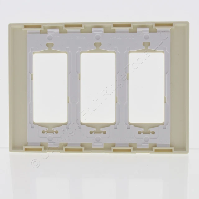 10 Leviton Almond 3-Gang Midway Decora Screwless Wallplates Cover GFCI SJ263-SA