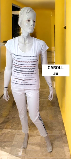 TOP LES TRICOTS CAROLL EN VELOURS NOIR NEUF ETIQUETE T 36/38