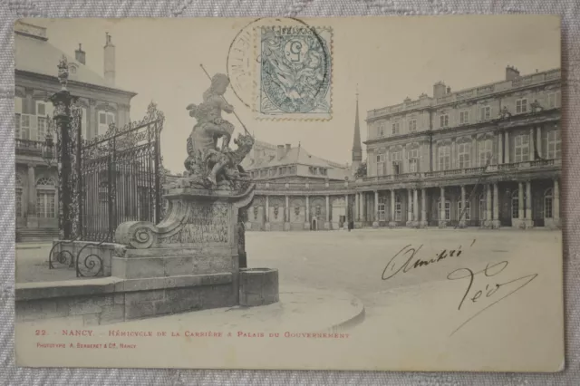 CPA " NANCY - Hémicycle de la Carrière - Palais du Gouvernement