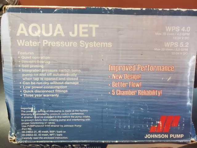 Johnson Pump Aqua Jet WPS 4.0 GPM 12V NPT - 2.8 Bar 10-13406-103 UPC 72932191...