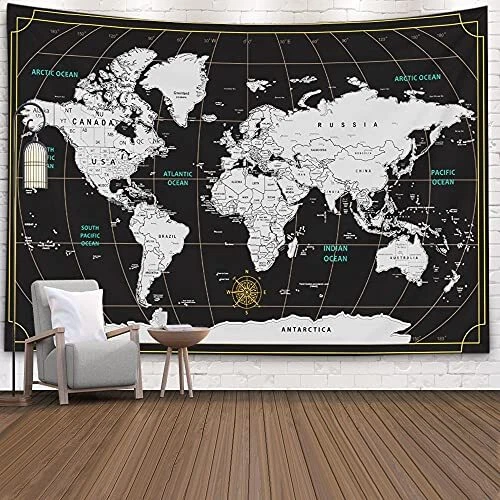 World Map Tapestry Wall Tapestry World Geographical Distribution