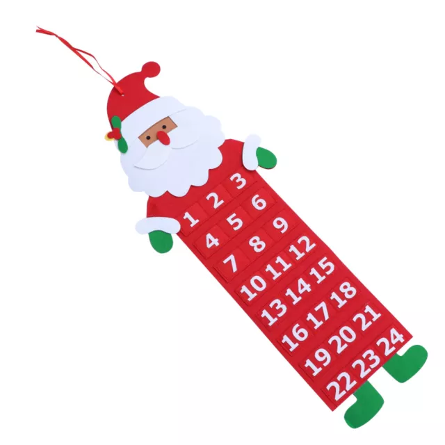 Christmas Advent Hanging Calendar, Felt Countdown for Kids (Santa)