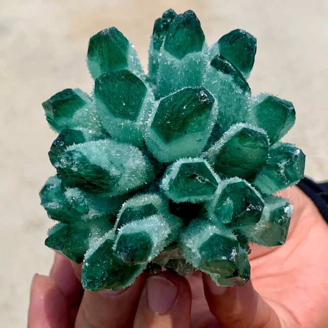 340G A+++New GREEN Phantom Quartz Crystal Cluster Mineral Specimen Healin