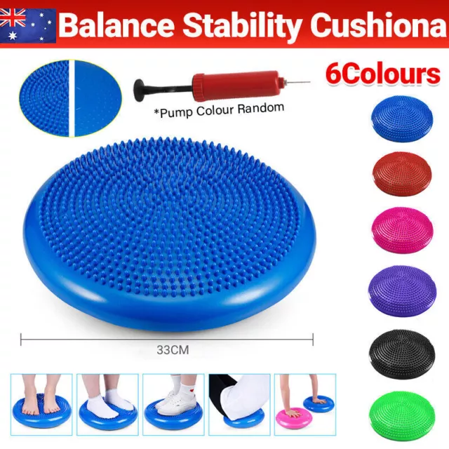 Balance Stability Cushion Wobble Air Disc Ankle Knee Strength Rehab Exercise AU