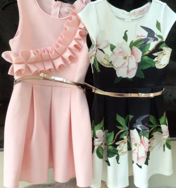 Bundle TED BAKER X 2 Dresses Girls Party Christmas Pink/ Pink Floral Age 5 YRS