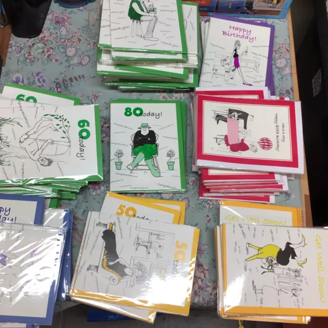 Mystery Bundle of 100 Assorted Greeting Cards 10 each of 10 designs, random