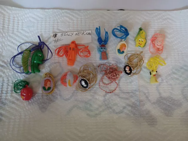 Vintage Gumball/Vending Silly  Necklaces/Toys Lot Of 13