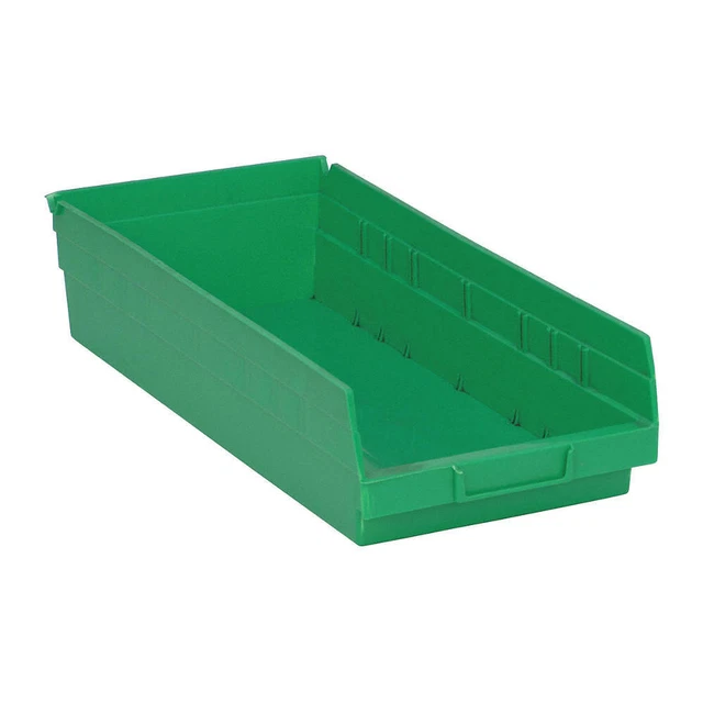 QUANTUM STORAGE SYSTEMS QSB108GN Shelf Bin,Green,Polypropylene,4 in