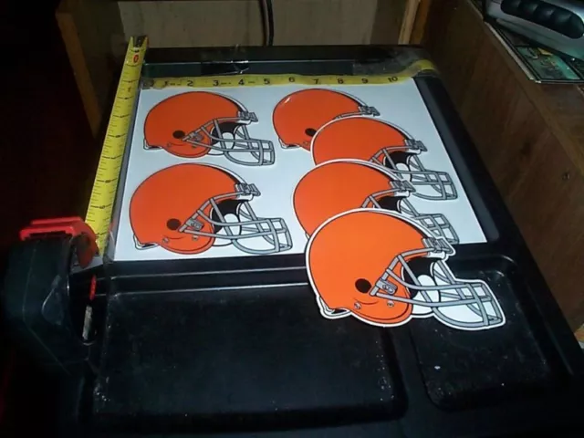 6 Large Helmet stickers NFL Cleveland Browns
