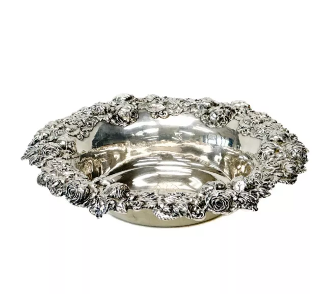 George Shiebler & Co. Sterling Silver Repousse Floral Bowl circa 1900 2