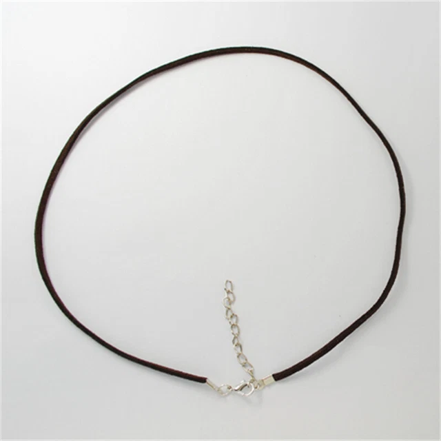 100 cuerdas 17,7" cordón de gamuza sintética bases broche de hierro langosta marrón 2,5 mm