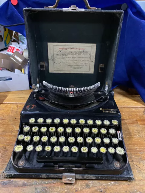 Antique 1924 Remington Portable Typewriter model 1 Cased For Restoration Display