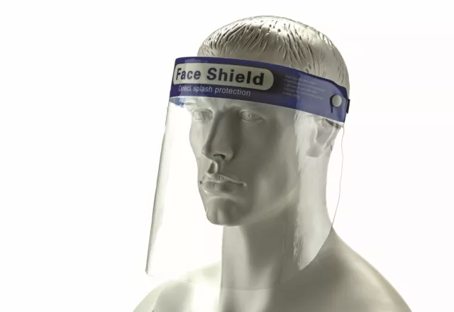 DRAPER Clear Plastic Transparent Face Eyes Shield Visor PPE Protection, 20984