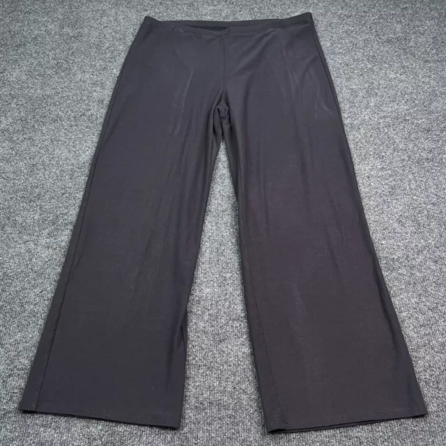 Eileen Fisher Lounge Pants Womens Size Medium Gray Wide Leg High Rise Stretch