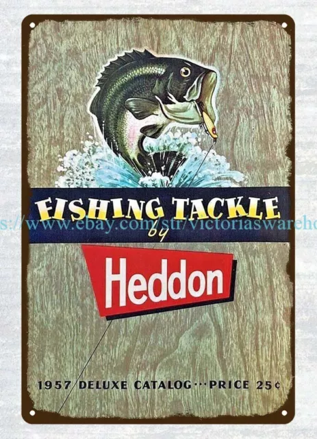 Fishing Tackle Heddon Punkinseed Fishing Lure metal tin sign the wall  artwork