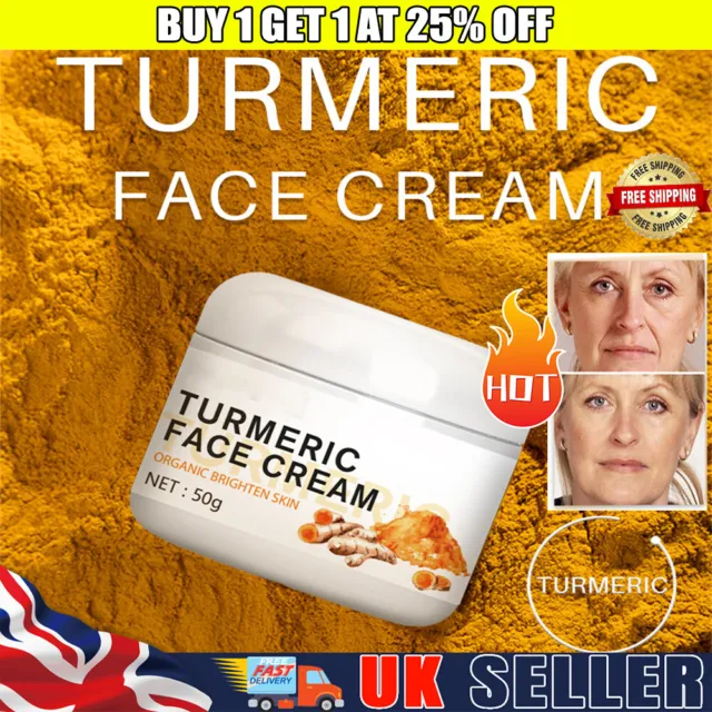 NEW Turmeric Face Cream Dark Spot Corrector Skin Whitening Brightening 50g UK