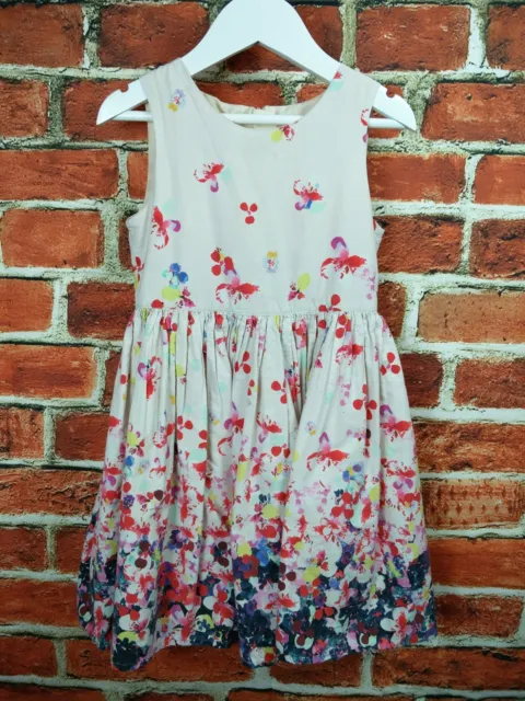 Girls John Lewis Age 5 Yrs Pink Floral Flared Wedding Party Occasion Dress 110Cm