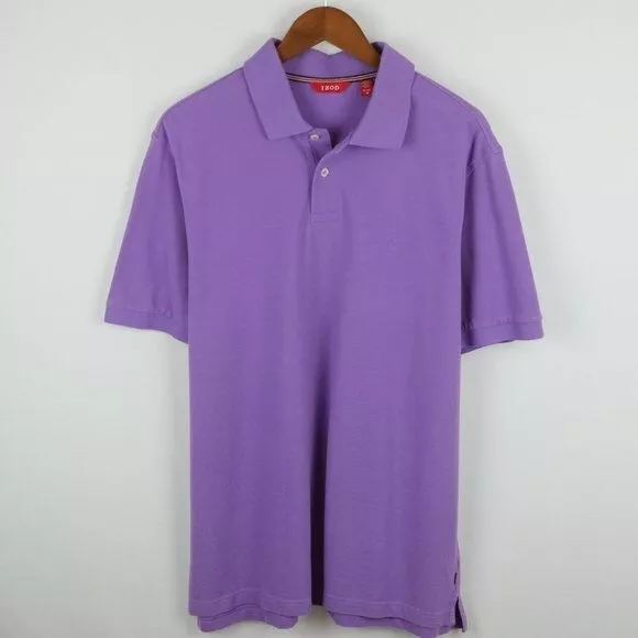 IZOD MEN'S EXTRA Large Purple Pique Short Sleeve Polo Shirt $23.00 ...