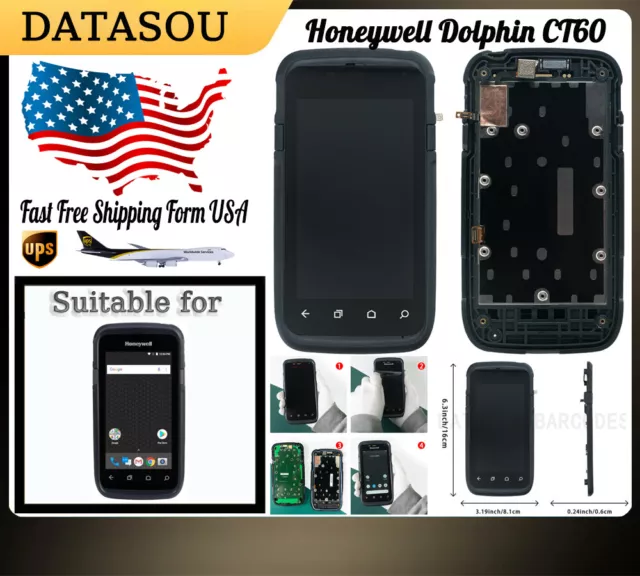 LCD Screen with Touch Digitizer and Front Cover for Honeywell Dolphin CT60 US