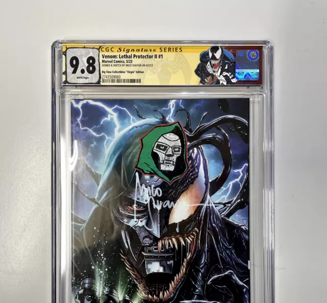Venom Lethal Protector II 1 Signed & Sketch by Mico Suayan CGC 9.8 SS REMARK Art