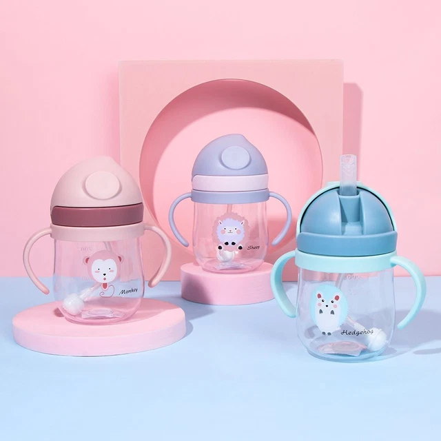 Taza de alimentación portátil de viaje para bebé vajilla de paja biberón de agua taza de agua