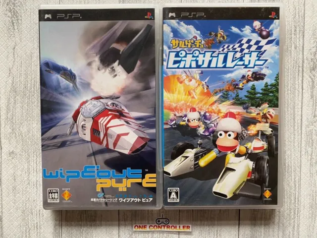 SONY PSP Wipeout Pure & Sarugetchu: Pipo Saru Racer set from Japan