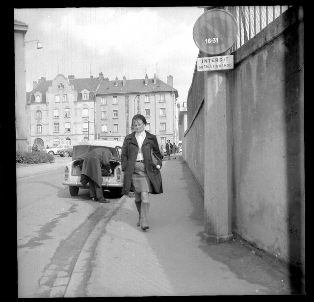 Portrait of women antique car - negative antique photo year 1960 70