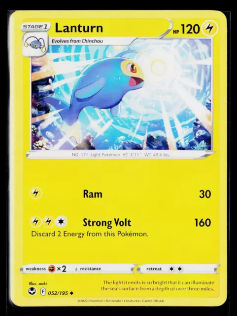 Lanturn Pokémon Card #052/195 SWSH12: Silver Tempest Uncommon tcg X2