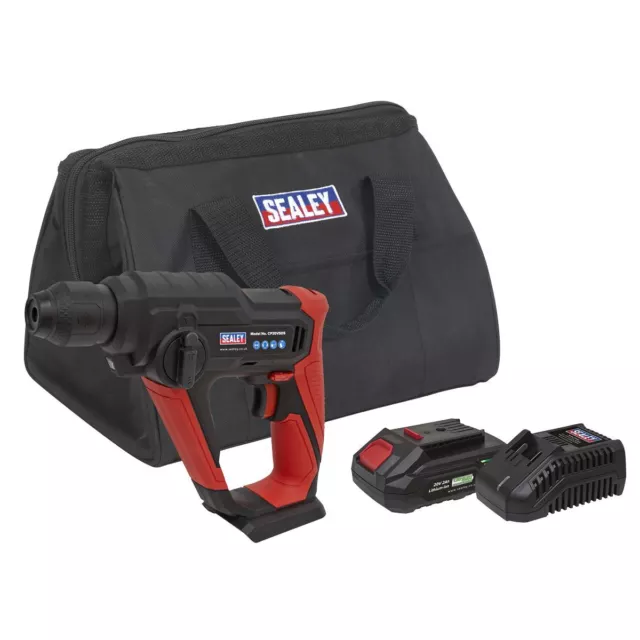 Sealey CP20VSDSKIT1 Cordless Rotary Hammer Drill Kit 20V SDS Plus 2Ah