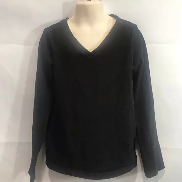 Girls Black Long Sleeve Tshirt Top Size 7 / 8 girl Tee kids fashion plain Shirt