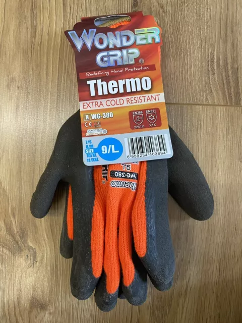 Wonder Grip WG338 Thermo Plus Gloves Orange/Black Size L