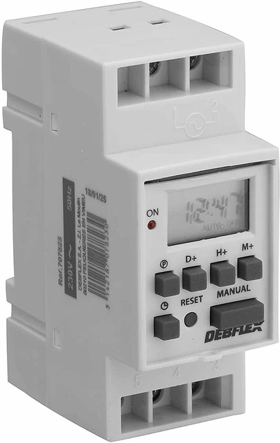 Debflex 707823 Uhr, modular, digital, Grau, 230 V, Digitaluhr - NEU