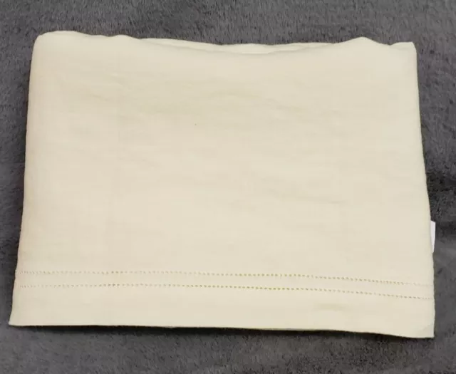 Williams Sonoma Linen Double Hemstitch Tablecloth, 70 x 108 Cream