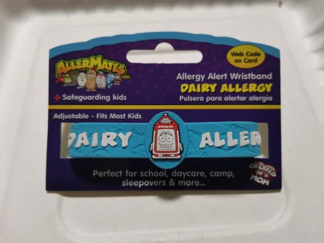 ALLERMATES Allergy Alert Wristband " Dairy Allergy " Bracelet ( Milk )