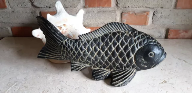 Koi Fisch Tier Teich Aquarium Lavastein Skulptur Garten Terrasse Wohnzimmer Deko