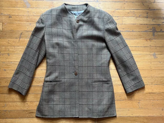 Armani Plaid Blazer, Giorgio Armani Le Collezioni 90s Designer Jacket Size 40 6